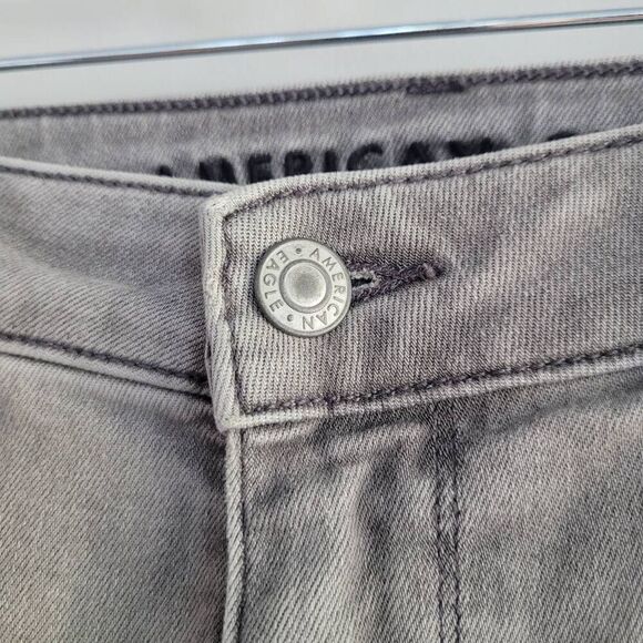 NWT American Eagle hi rise jegging grey distressed short next level stretch - Picture 4 of 14